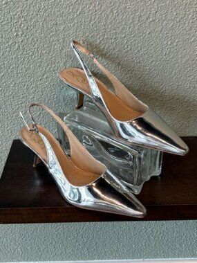 Sam Edelman Bianka Sling Soft Silver Heel